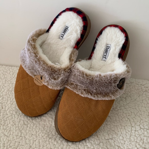 Born slippers with suede and faux fur. NWOT - Picture 2 of 3